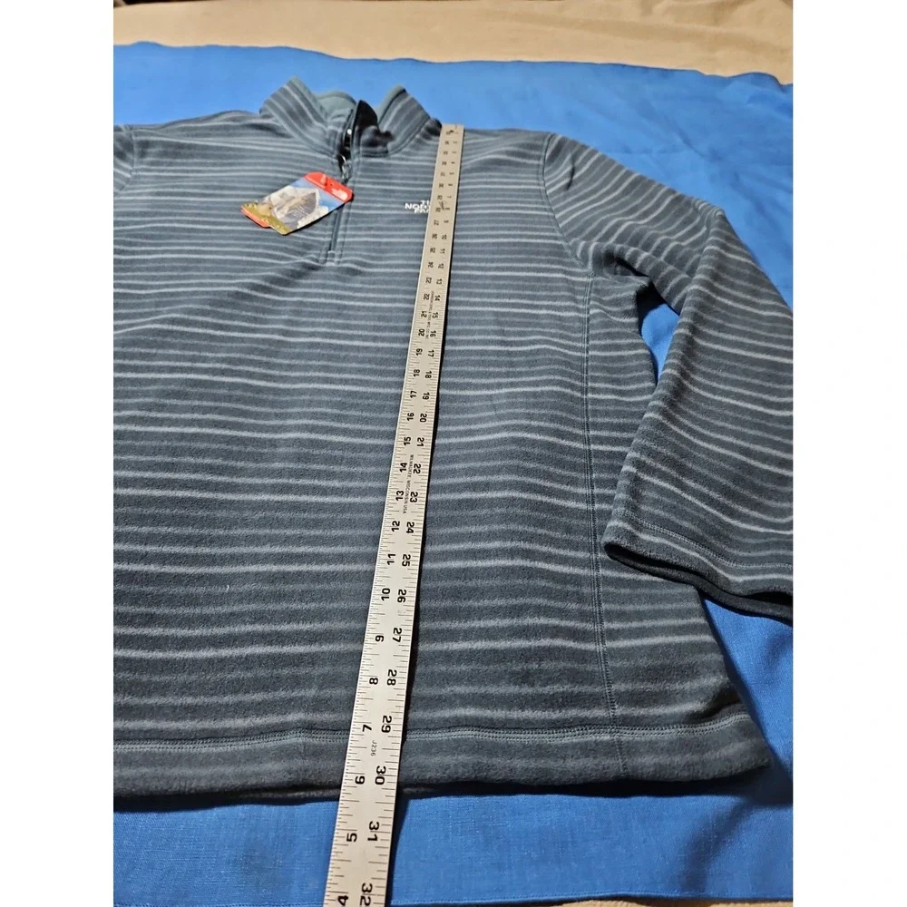 The North Face TKA Glacier 100 Fleece 1/4 Zip Jacket Pullover Blue Stripe XL New